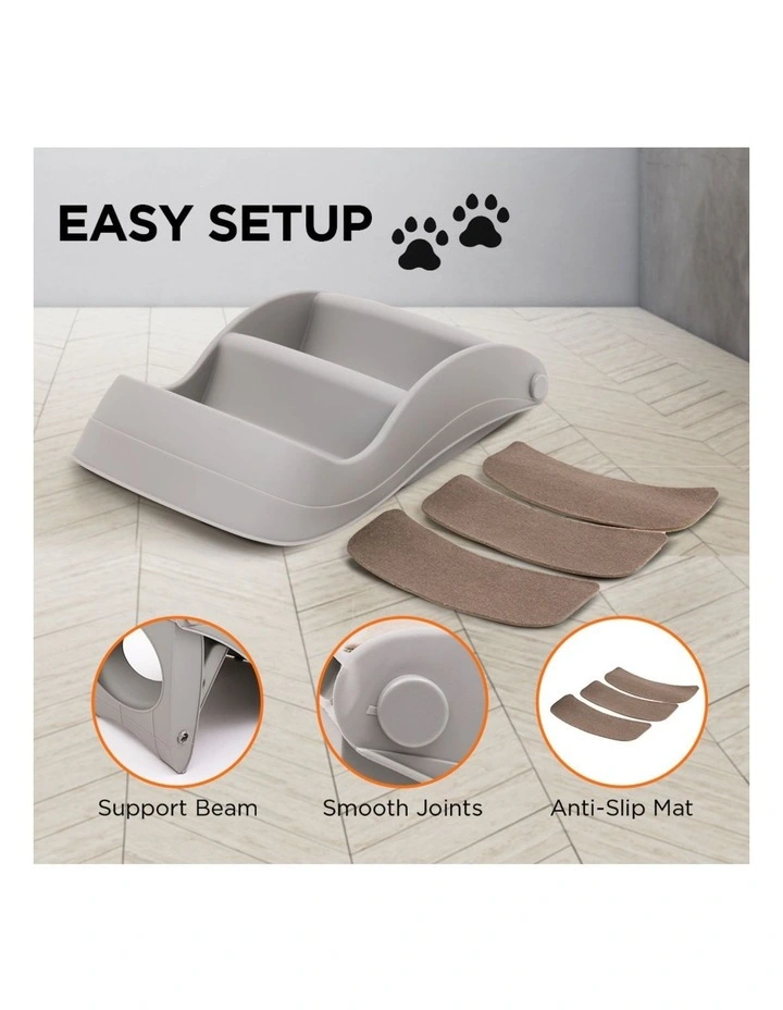 Furtastic Foldable Pet Stairs In Grey - 38cm Dog Ladder Cat Ramp image 6