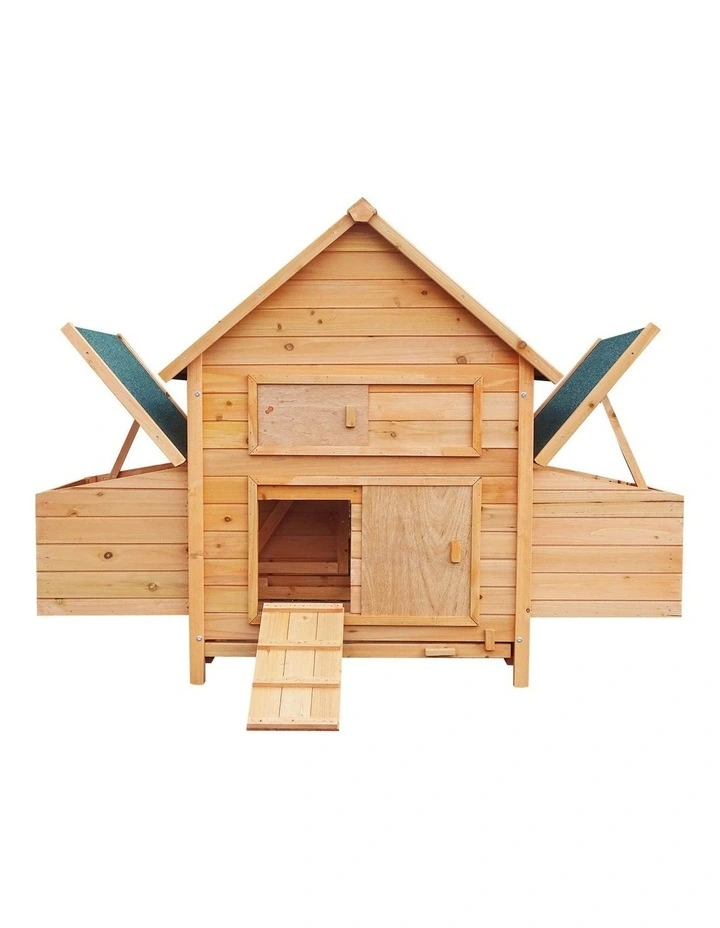 Furtastic Wooden Chicken Coop & Rabbit Hutch With Ramp Nesting Boxes image 2