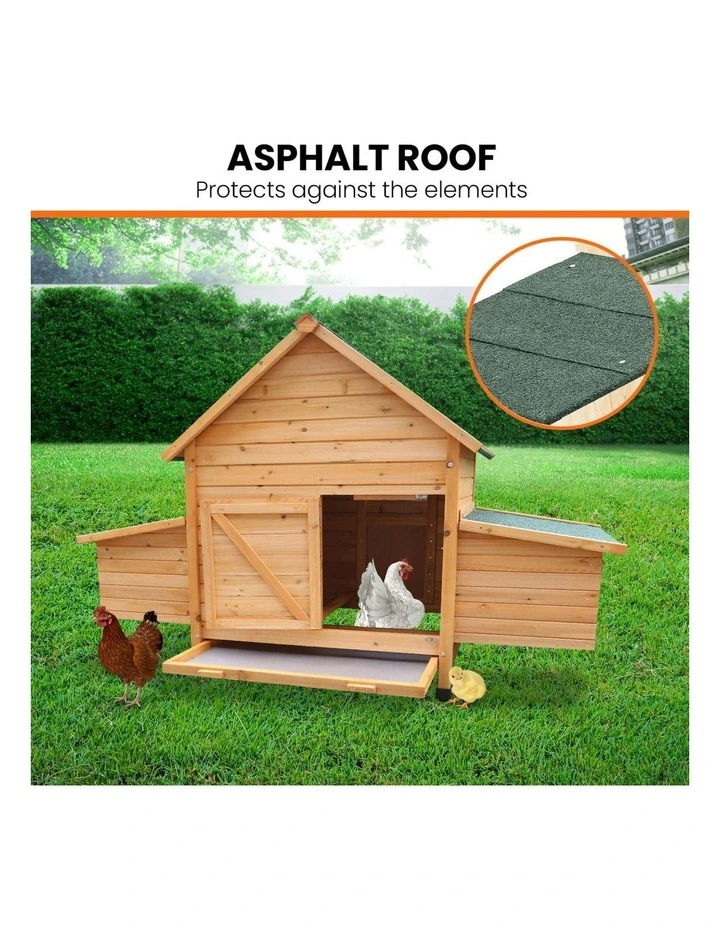 Furtastic Wooden Chicken Coop & Rabbit Hutch With Ramp Nesting Boxes image 4