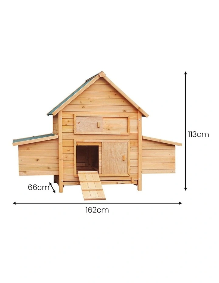 Furtastic Wooden Chicken Coop & Rabbit Hutch With Ramp Nesting Boxes image 5