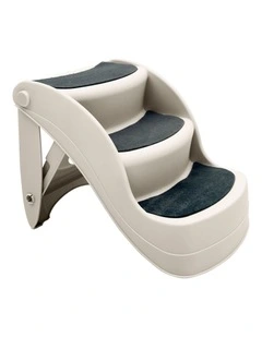 Furtastic 38cm Foldable Dog Cat Pet Stairs Ramp - White