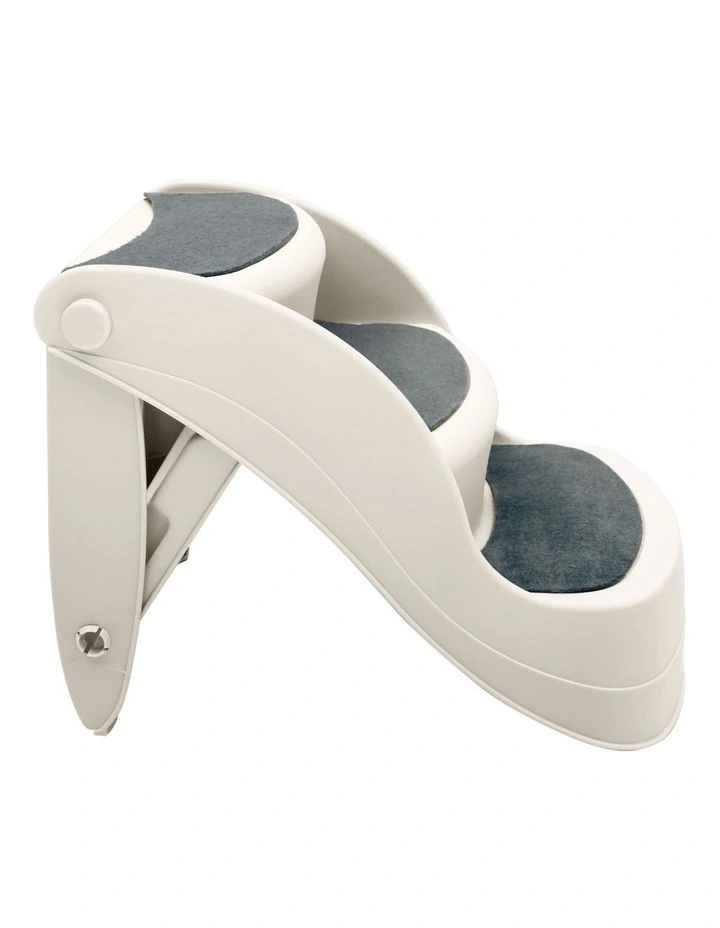 Furtastic 38cm Foldable Dog Cat Pet Stairs Ramp - White image 2