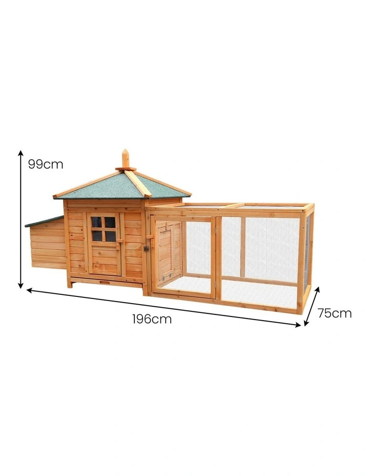 Furtastic Large Wooden Chicken Coop Rabbit Hutch Nesting Box Fir Wood image 2