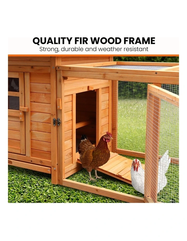 Furtastic Large Wooden Chicken Coop Rabbit Hutch Nesting Box Fir Wood image 6