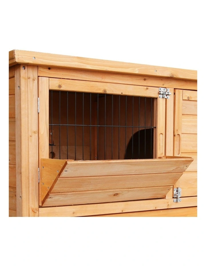 Furtastic 2-Storey Wooden Chicken Coop & Rabbit Hutch With Trough image 7