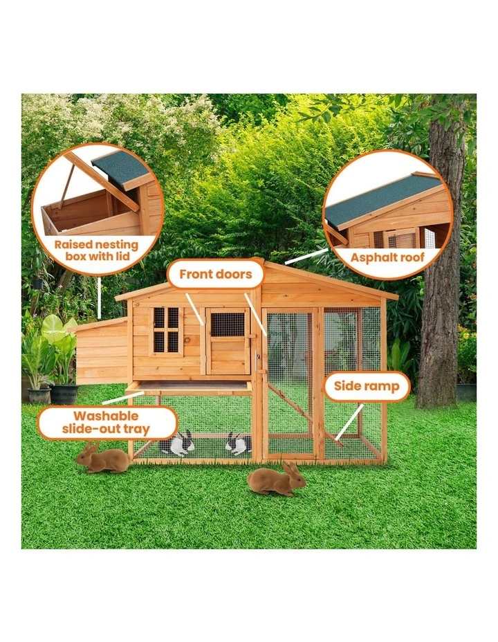 Furtastic Large Chicken Coop & Rabbit Hutch With Ramp image 7
