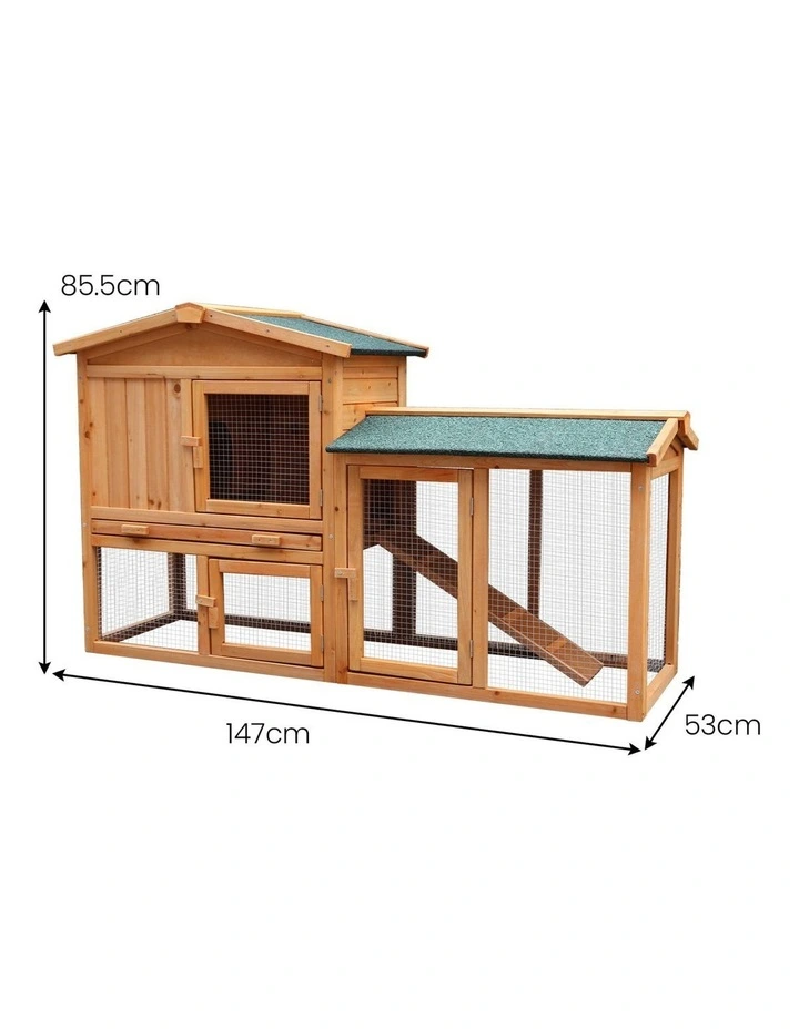 Furtastic Large Wooden Chicken Coop & Rabbit Hutch With Ramp image 3