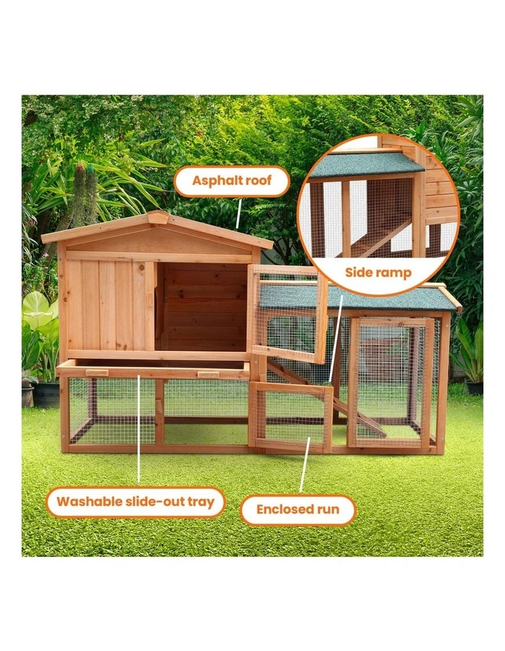 Furtastic Large Wooden Chicken Coop & Rabbit Hutch With Ramp image 6