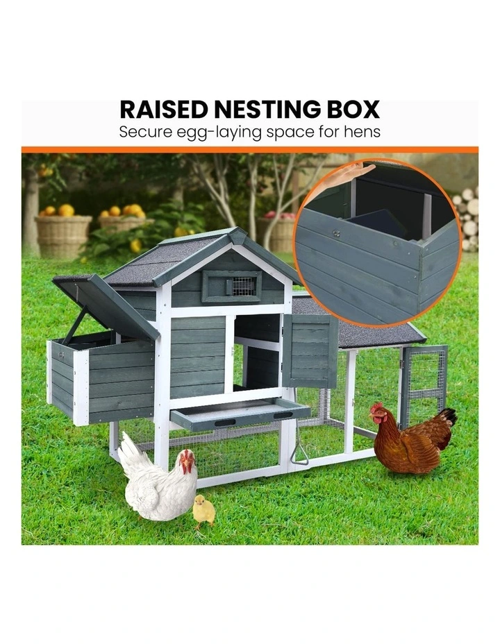 Furtastic Large Chicken Coop & Rabbit Hutch With Ramp - Green image 5