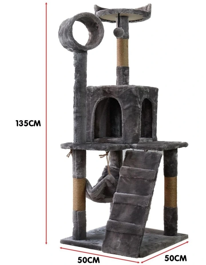 Furtastic 135cm Multi-Level Cat Tree Scratching Post Condo Tower with Hammock image 3