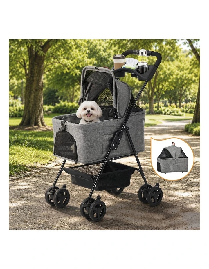 Alopet Pet Stroller Pram Dog Cat Removable Carrier Travel Pushchair Foldable image 4