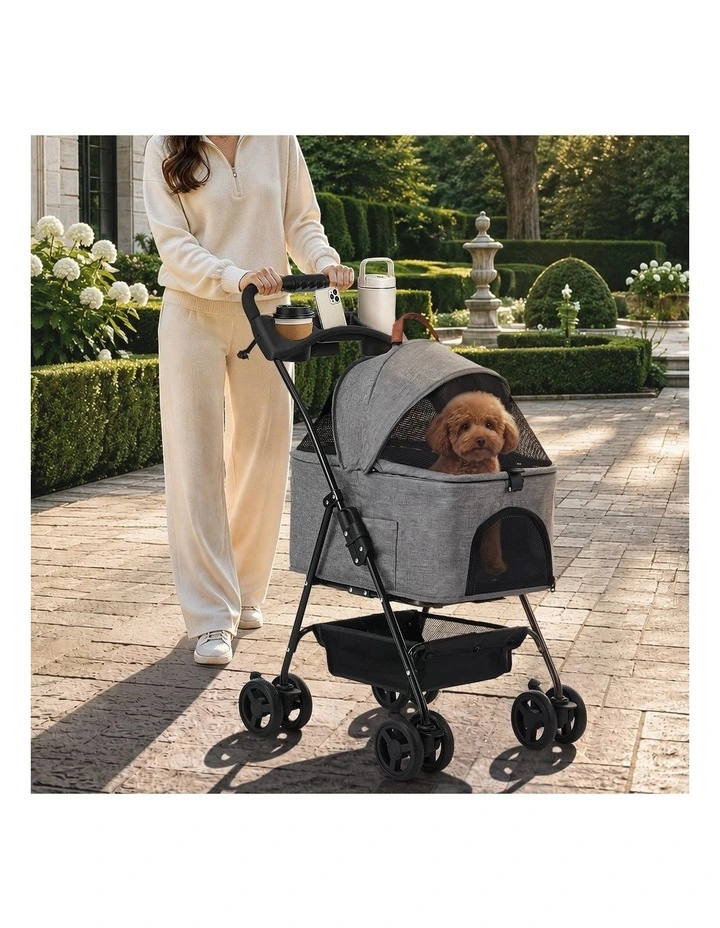 Alopet Pet Stroller Pram Dog Cat Removable Carrier Travel Pushchair Foldable image 5