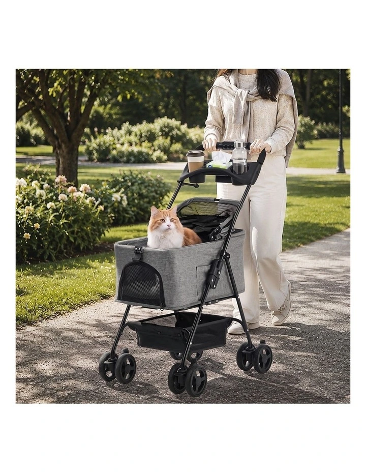 Alopet Pet Stroller Pram Dog Cat Removable Carrier Travel Pushchair Foldable image 7