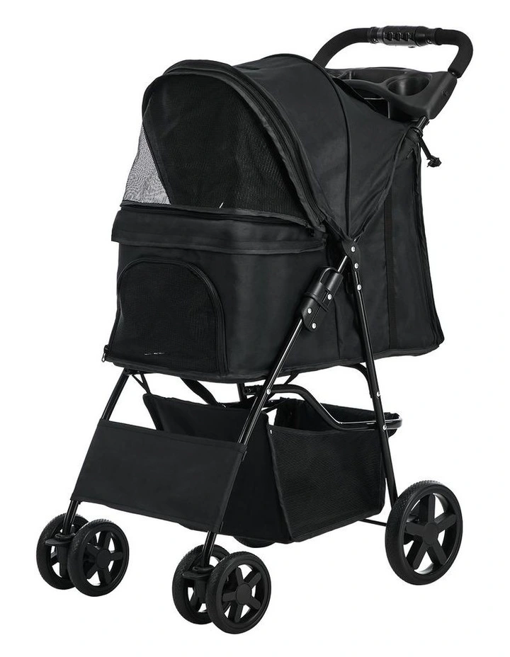 Alopet Pet Stroller Pram Dog Cat Carrier Cage Travel Pushchair Storage Foldable image 2