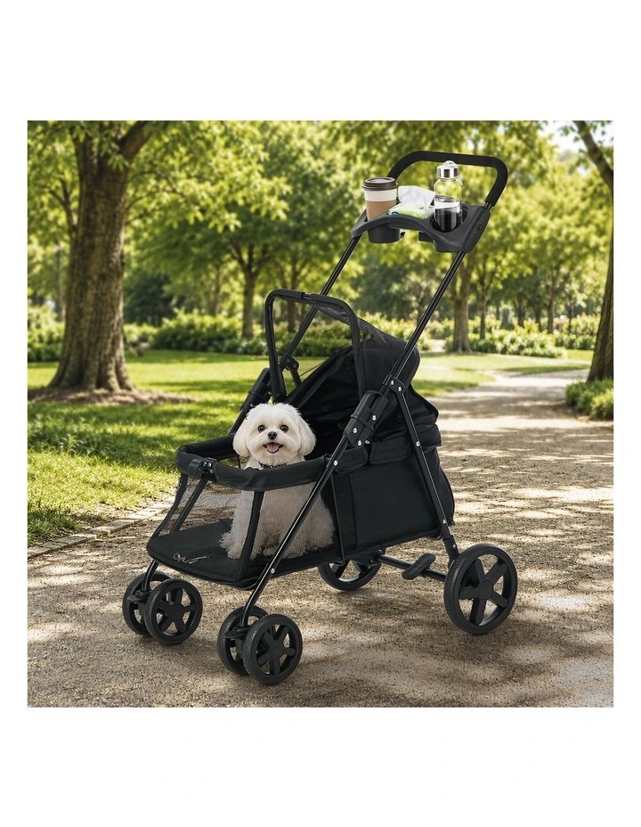Alopet Pet Stroller for Small Medium Dogs & Cats Travel Foldable Lockable Wheels image 4