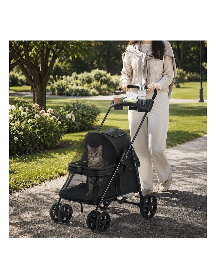 Alopet Pet Stroller for Small Medium Dogs & Cats Travel Foldable Lockable Wheels image 7