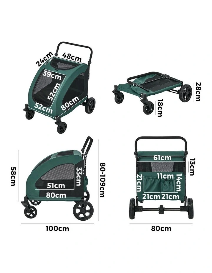 Alopet Pet Stroller Dog Cat Pram Large Carrier Cat Travel Foldable Strollers image 3