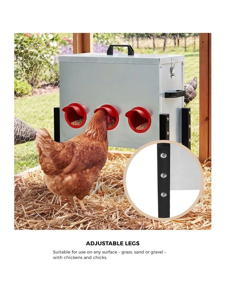 Alopet 30 Lbs Galvanized Chicken Feeder Trough with Legs Plastic Dividers image 5