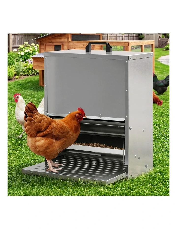 Alopet Automatic Chicken Feeder Auto Coop Chick Treadle Self Opening 15kg image 4