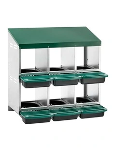Alopet 6 Holes Chicken Nesting Box Roll Away Hen Chook Laying Boxes