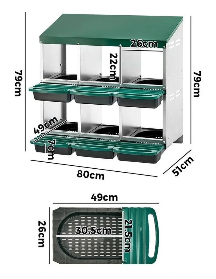 Alopet 6 Holes Chicken Nesting Box Roll Away Hen Chook Laying Boxes image 3