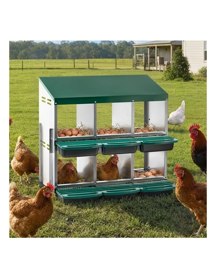 Alopet 6 Holes Chicken Nesting Box Roll Away Hen Chook Laying Boxes image 4
