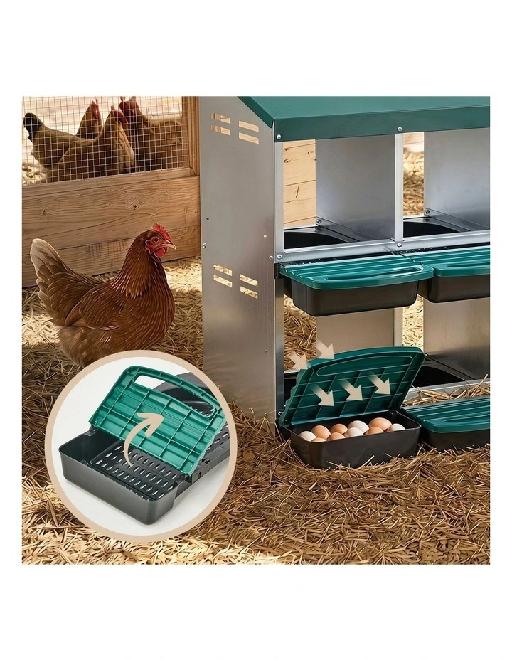 Alopet 6 Holes Chicken Nesting Box Roll Away Hen Chook Laying Boxes image 6