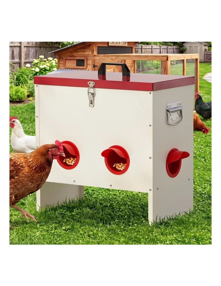 Alopet 50 Lbs Galvanized Chicken Feeder Trough with Legs Plastic Dividers image 4