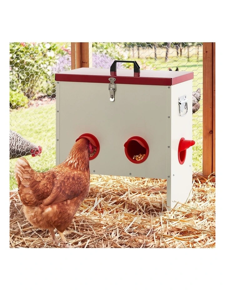 Alopet 50 Lbs Galvanized Chicken Feeder Trough with Legs Plastic Dividers image 5