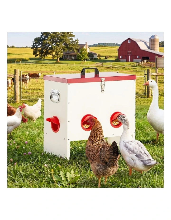 Alopet 50 Lbs Galvanized Chicken Feeder Trough with Legs Plastic Dividers image 7