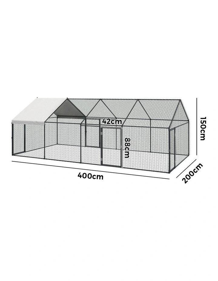 Alopet 4x2x1.5M Chicken Coop with Cover Poultry Cage Run Yard Pet Rabbit Hutch image 3