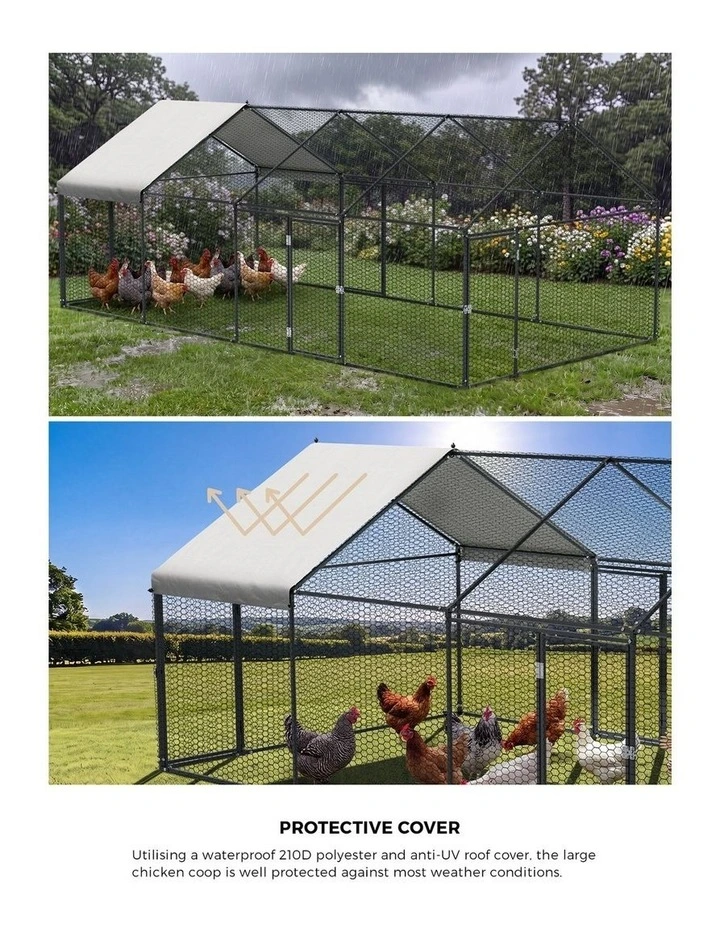 Alopet 4x2x1.5M Chicken Coop with Cover Poultry Cage Run Yard Pet Rabbit Hutch image 7