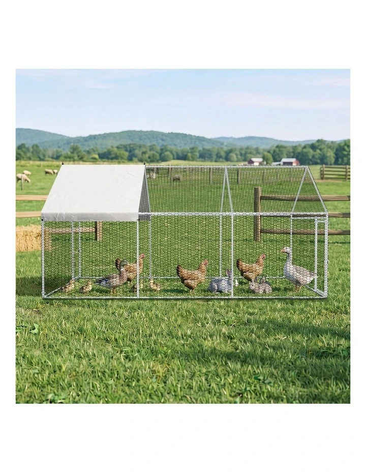 Alopet 3x2x1.5M Chicken Coop with Cover Poultry Cage Run Yard Pet Rabbit Hutch image 5