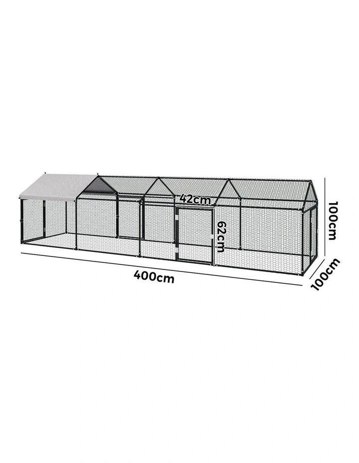 Alopet 4x1x1M Chicken Coop with Cover Poultry Cage Run Yard Pet Rabbit Hutch image 3