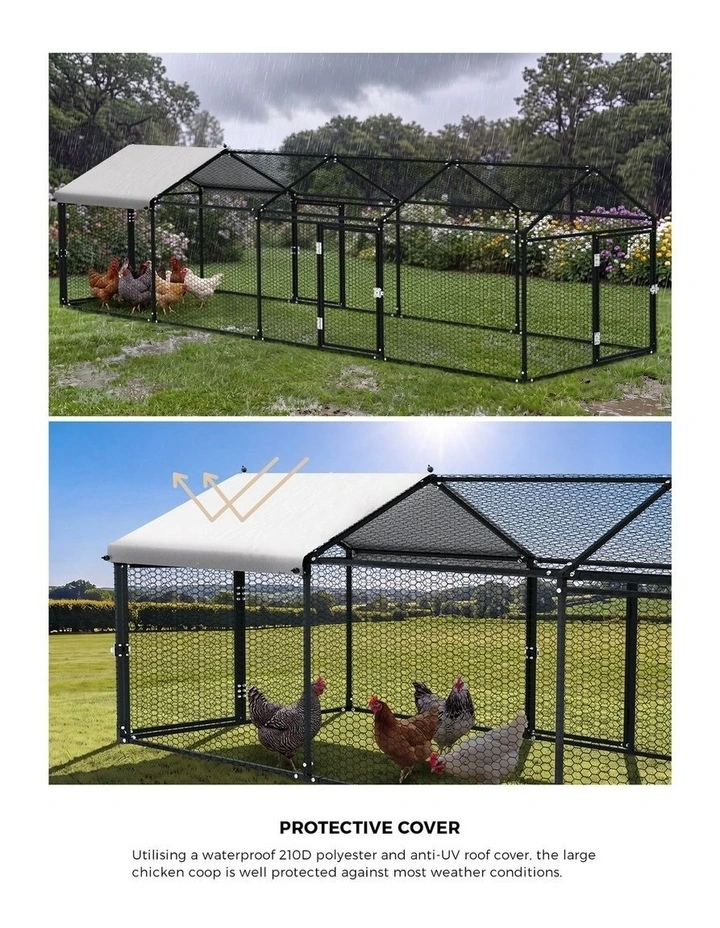 Alopet 4x1x1M Chicken Coop with Cover Poultry Cage Run Yard Pet Rabbit Hutch image 7