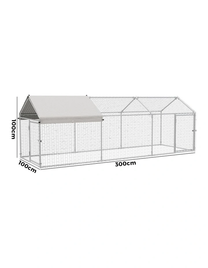 Alopet 3x1x1M Chicken Coop with Cover Poultry Cage Run Yard Pet Rabbit Hutch image 3