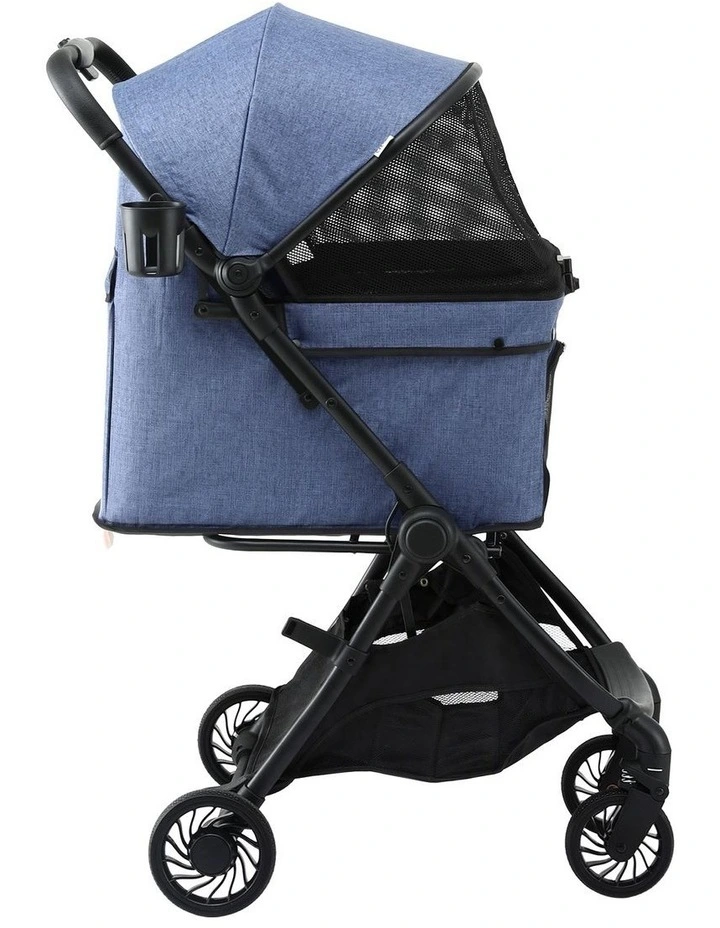 i.Pet Pet Stroller Pram Gravity Folding Dog Cage Large Travel Pushchair 4 Wheels image 3