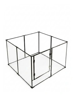 Black Transparent Acrylic Pet Playpen Heavy Duty Dog Fence With Door Panel