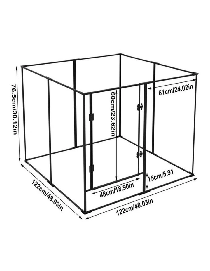 Black Transparent Acrylic Pet Playpen Heavy Duty Dog Fence With Door Panel image 3