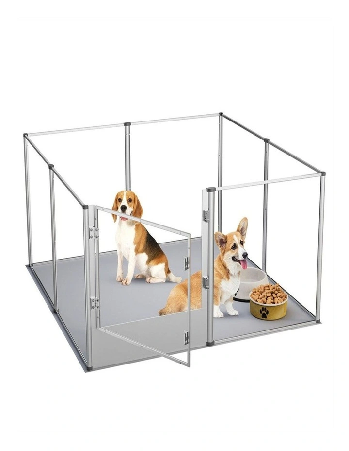 XXL Clear Acrylic Dog Playpen Whelping Fence Anti-Anxiety Pet Enclosure image 1