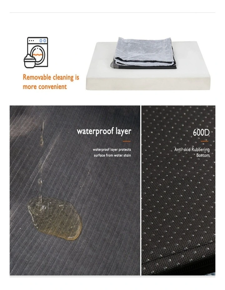 Grey XXL Orthopedic Dog Bed Waterproof Removable Cover Plush Pet Mattress image 3