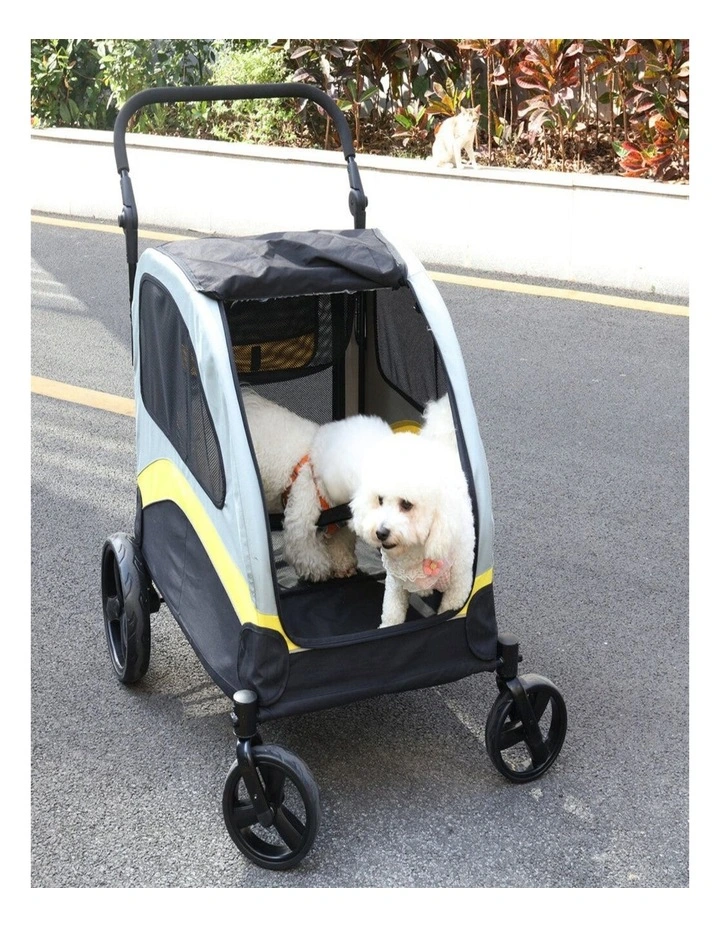 XXL Double Seat Dog Stroller Anti-Shock Pet Pram Buggy for 2 Dogs image 2