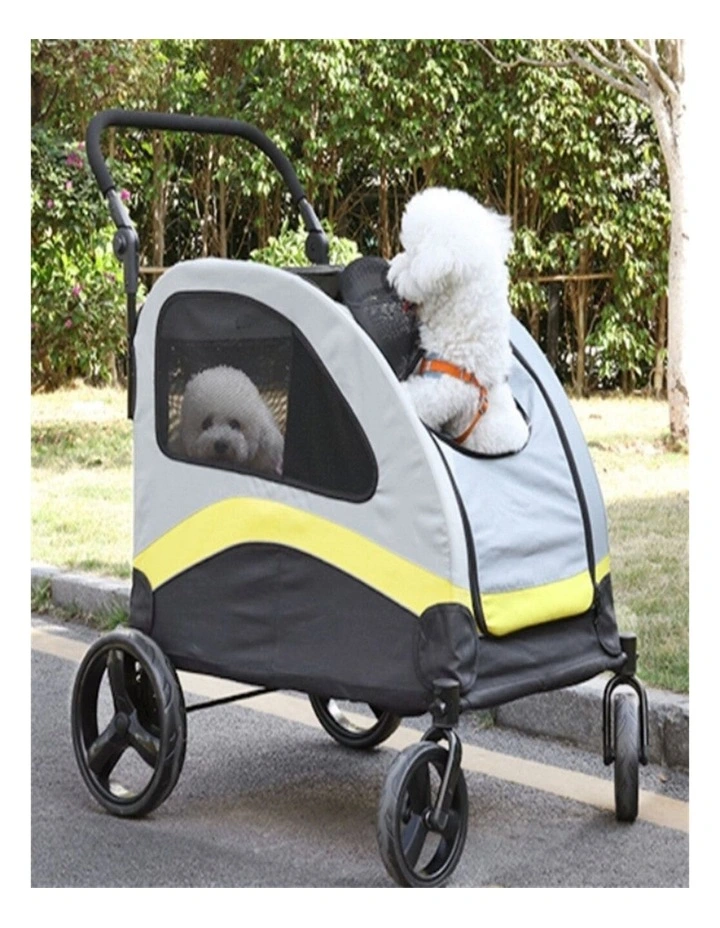 XXL Double Seat Dog Stroller Anti-Shock Pet Pram Buggy for 2 Dogs image 3