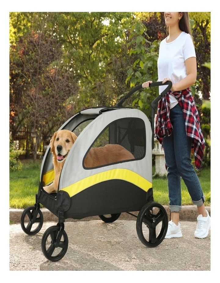 XXL Double Seat Dog Stroller Anti-Shock Pet Pram Buggy for 2 Dogs image 5