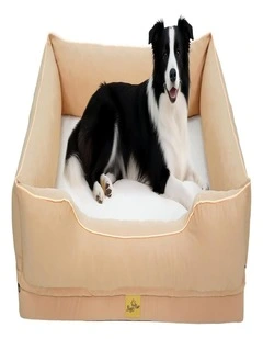 Orthopedic Waterproof Dog Bed Sofa Removable Cover Nesting Pet Bed Medium Beige