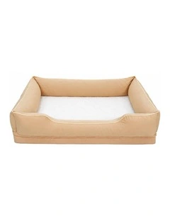 Orthopedic Waterproof Dog Bed Sofa Removable Cover Nesting Pet Bed Large Beige