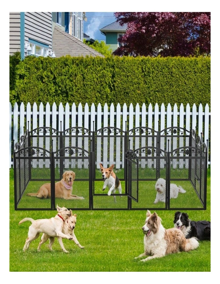 Heavy Duty Iron Dog Playpen Puppy Whelping Fence with Waterproof Mat image 3