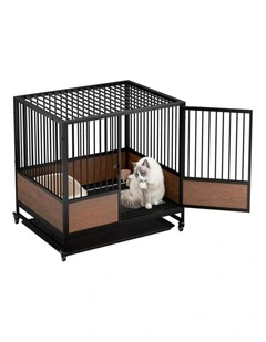 Stackable Cat Maternity Cage with Wheels Kitten Birthing Breeding Enclosure