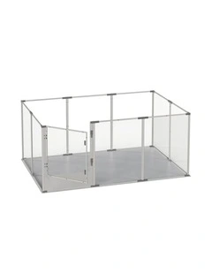 10 Panel Acrylic Dog Whelping Pen Indoor Pet Playpen Fence with Mat