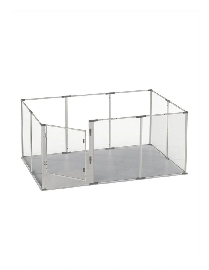 10 Panel Acrylic Dog Whelping Pen Indoor Pet Playpen Fence with Mat image 2
